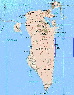 mapa de Bahrein em ingles