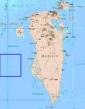 mapa de Bahrein em ingles