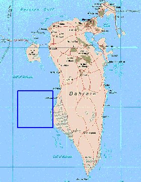 mapa de Bahrein em ingles