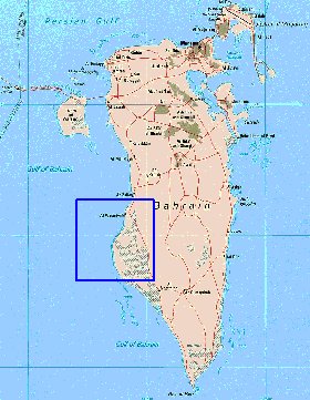 mapa de Bahrein em ingles