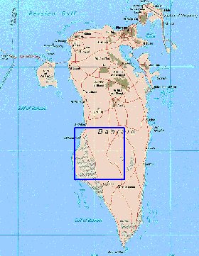 mapa de Bahrein em ingles