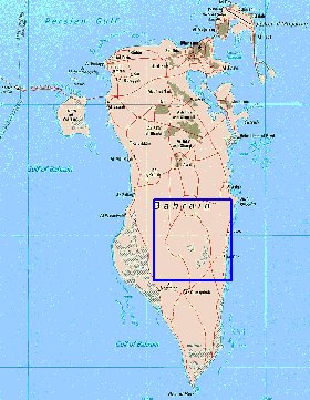 mapa de Bahrein em ingles