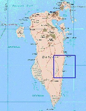 mapa de Bahrein em ingles