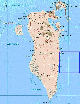 mapa de Bahrein em ingles