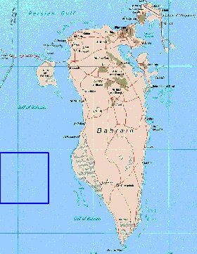 mapa de Bahrein em ingles