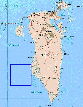 mapa de Bahrein em ingles