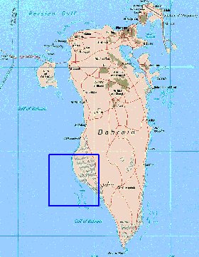 mapa de Bahrein em ingles