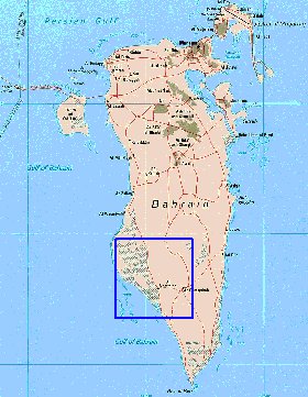 mapa de Bahrein em ingles