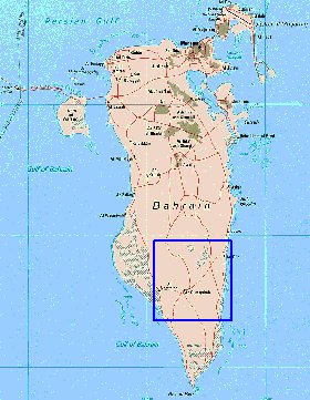 mapa de Bahrein em ingles