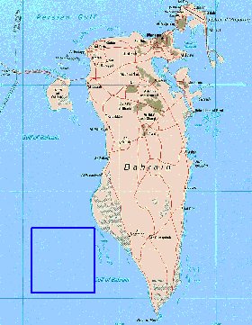 mapa de Bahrein em ingles