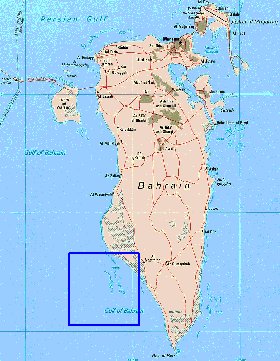 mapa de Bahrein em ingles