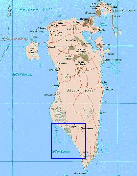 mapa de Bahrein em ingles