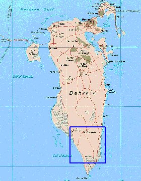 mapa de Bahrein em ingles