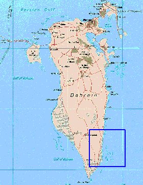 mapa de Bahrein em ingles