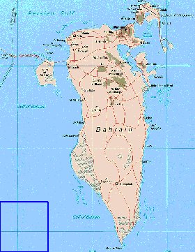 mapa de Bahrein em ingles