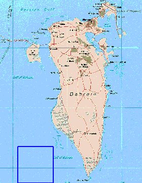 mapa de Bahrein em ingles