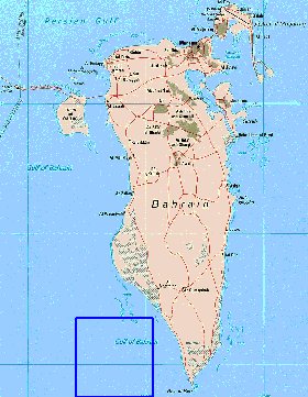 mapa de Bahrein em ingles