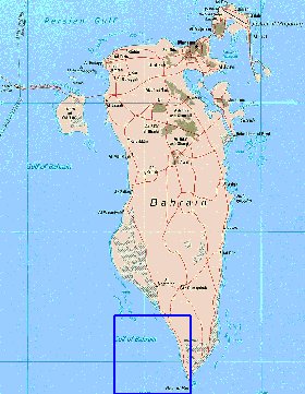 mapa de Bahrein em ingles