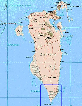 mapa de Bahrein em ingles