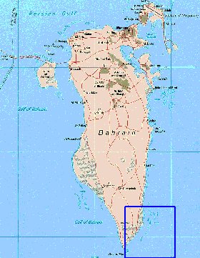 mapa de Bahrein em ingles