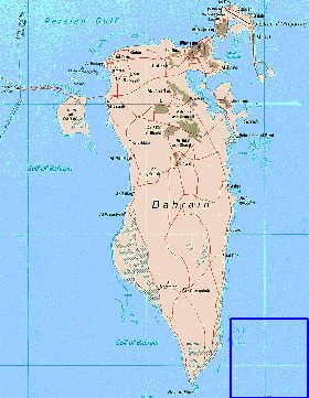 mapa de Bahrein em ingles