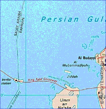 mapa de Bahrein em ingles