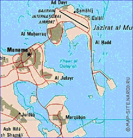 mapa de Bahrein em ingles