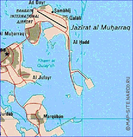 mapa de Bahrein em ingles