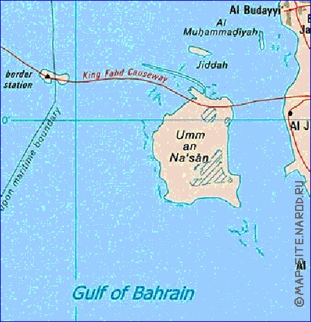 mapa de Bahrein em ingles