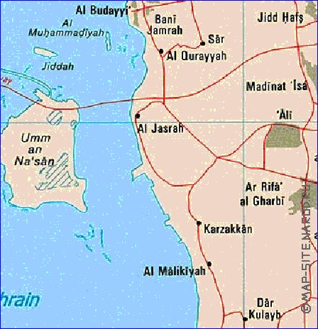 mapa de Bahrein em ingles