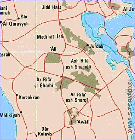 mapa de Bahrein em ingles