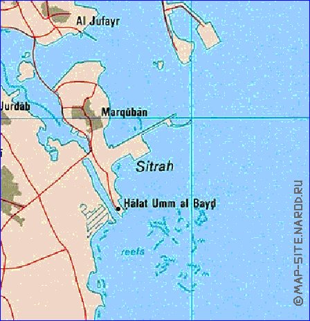 mapa de Bahrein em ingles