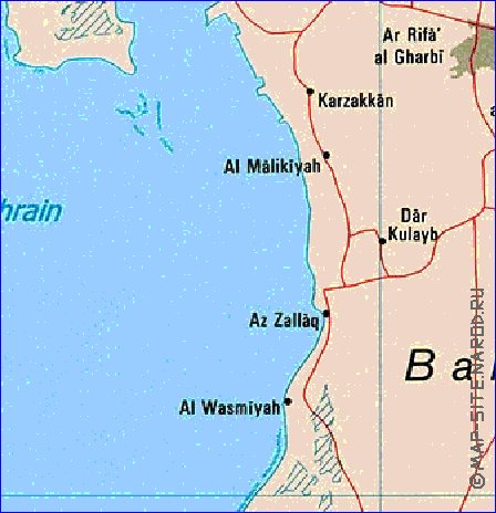 mapa de Bahrein em ingles