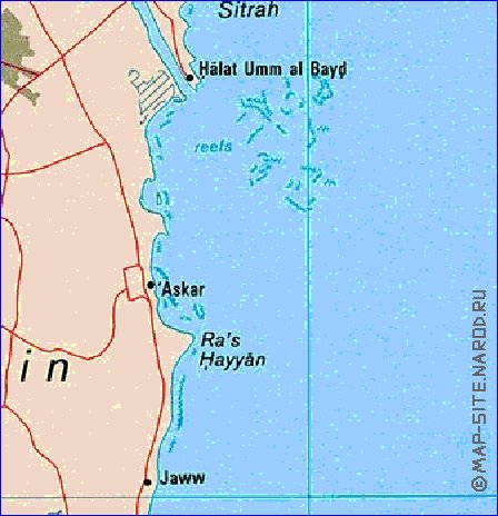 mapa de Bahrein em ingles