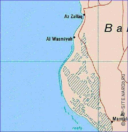 mapa de Bahrein em ingles