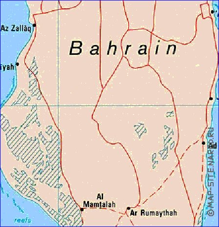 mapa de Bahrein em ingles