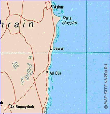 mapa de Bahrein em ingles