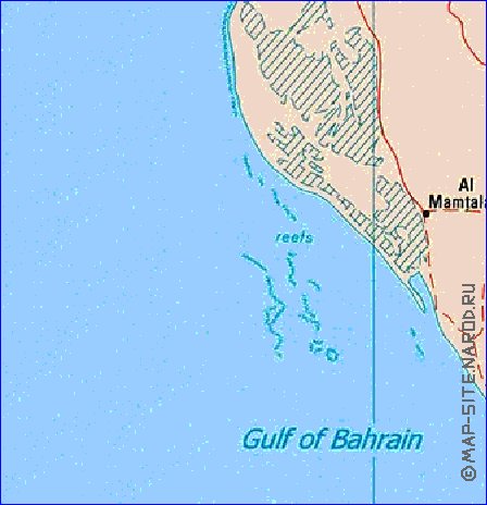 mapa de Bahrein em ingles