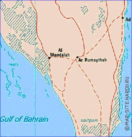 mapa de Bahrein em ingles