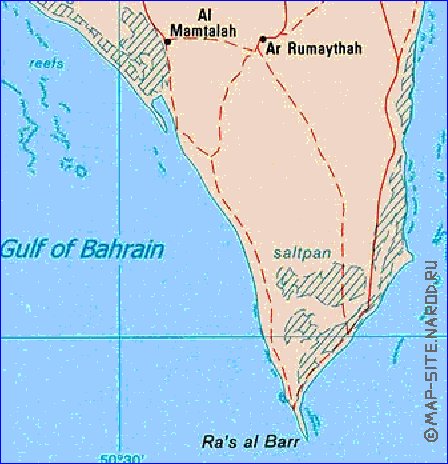 mapa de Bahrein em ingles