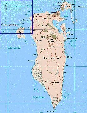 mapa de Bahrein em ingles