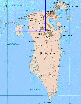 mapa de Bahrein em ingles