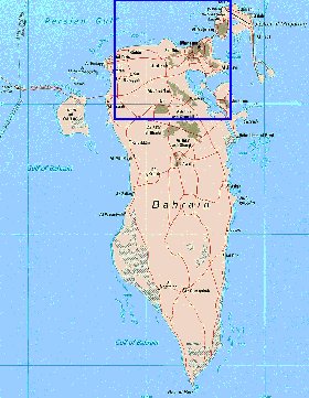 mapa de Bahrein em ingles