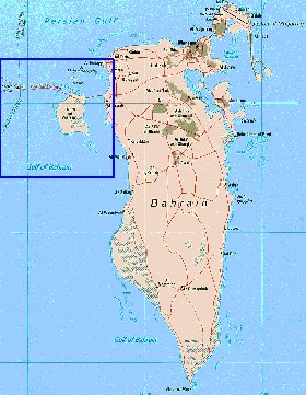 mapa de Bahrein em ingles