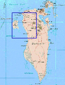 mapa de Bahrein em ingles