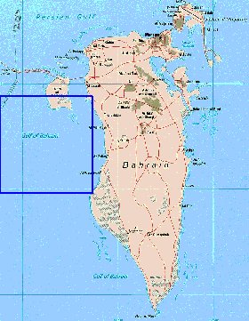 mapa de Bahrein em ingles