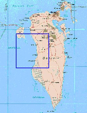 mapa de Bahrein em ingles