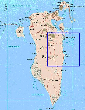 mapa de Bahrein em ingles