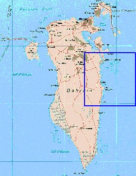 mapa de Bahrein em ingles