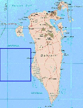 mapa de Bahrein em ingles